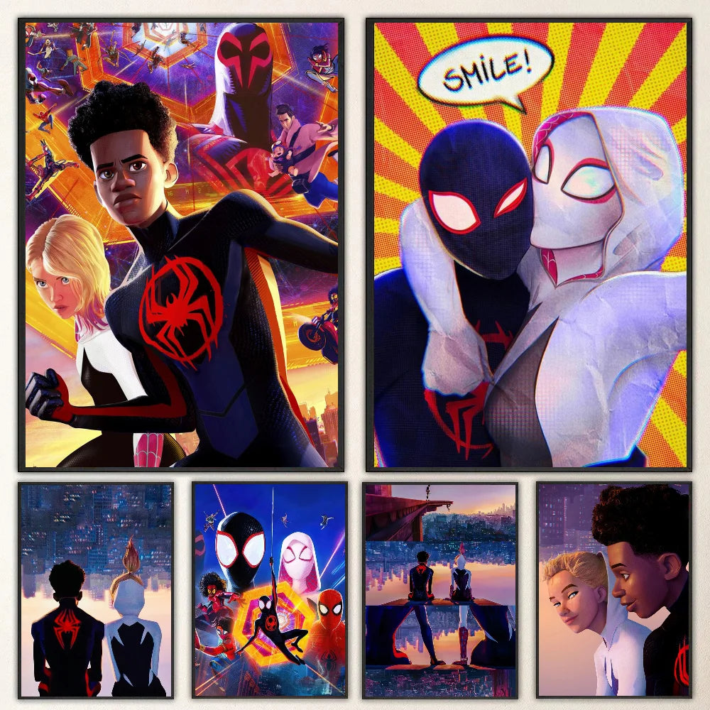 1pc D-Disney S-Spider Man Across The Spider Verse Poster Self-adhesive Art Waterproof Paper Sticker Wall Decor 1pc D-Disney S-Spider Man Across The Spider Verse Poster Self-adhesive Art Waterproof Paper Sticker Wall Decor